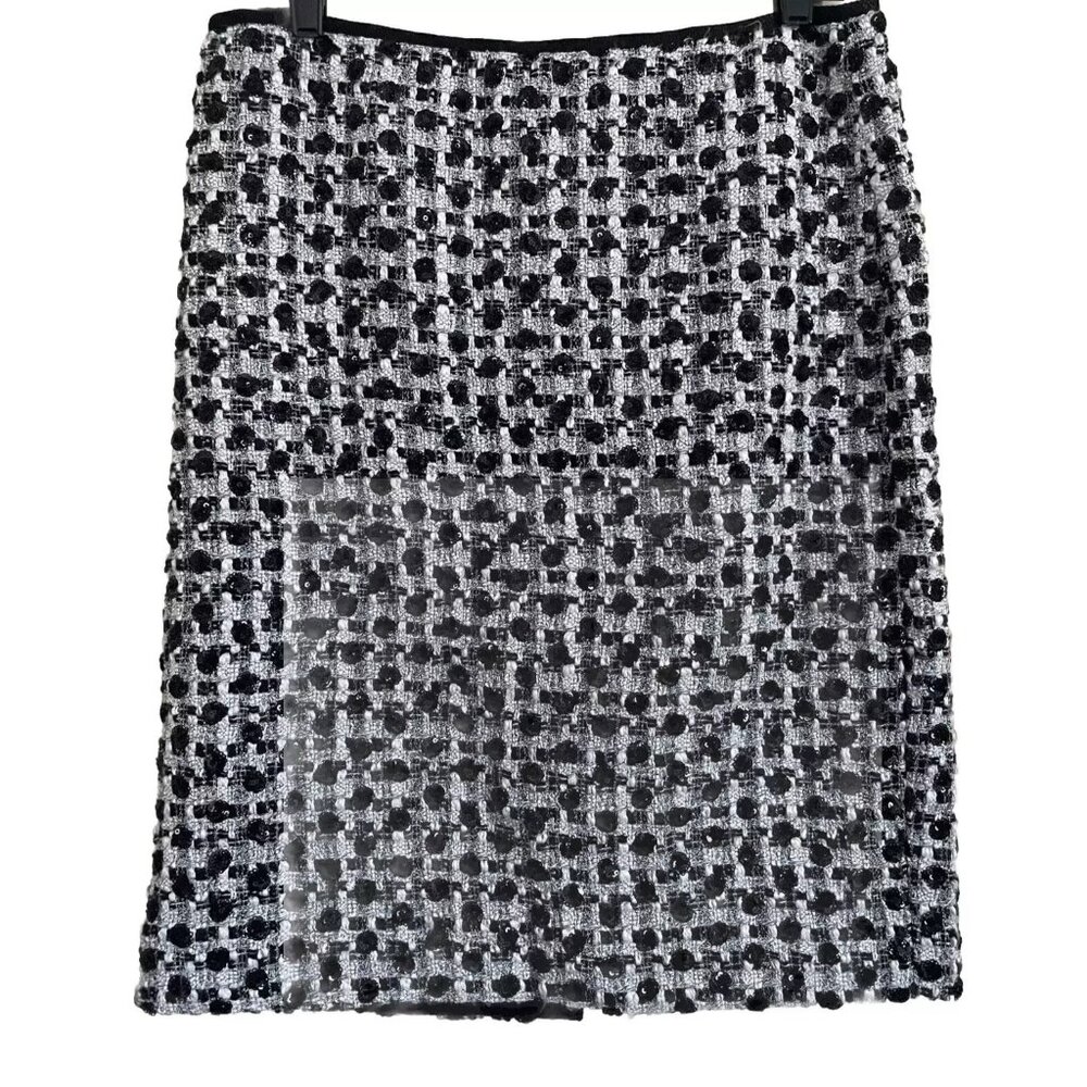 Etcetera Tweed Beaded Pencil Skirt Size 10 Office Business Casual Tailored